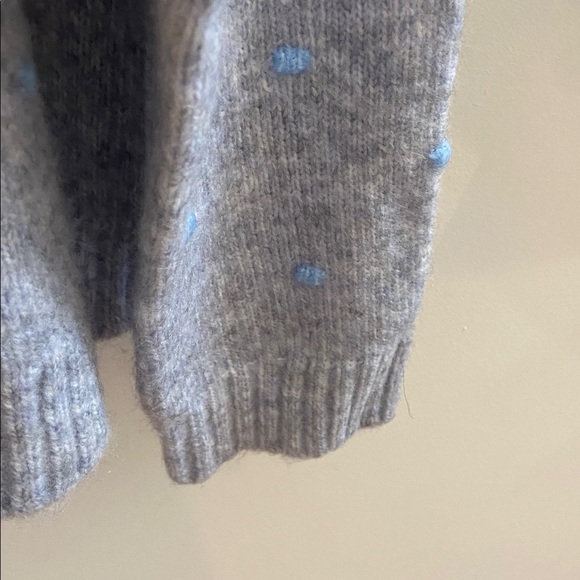 LOFT Gray Sweater with Pastel Dots - Picture 7 of 14